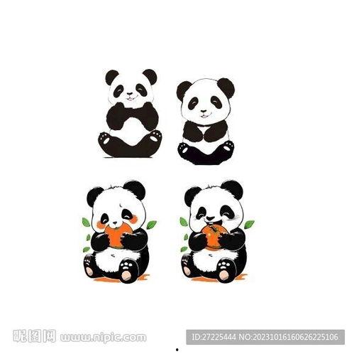 卡通熊猫吃瓜图文素材,夏日清凉一“瓜”